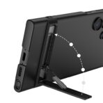 Samsung Galaxy S23 Ultra 5G GKK Triumph Ultra Thin Full Coverage Phone Case with Stand - Black