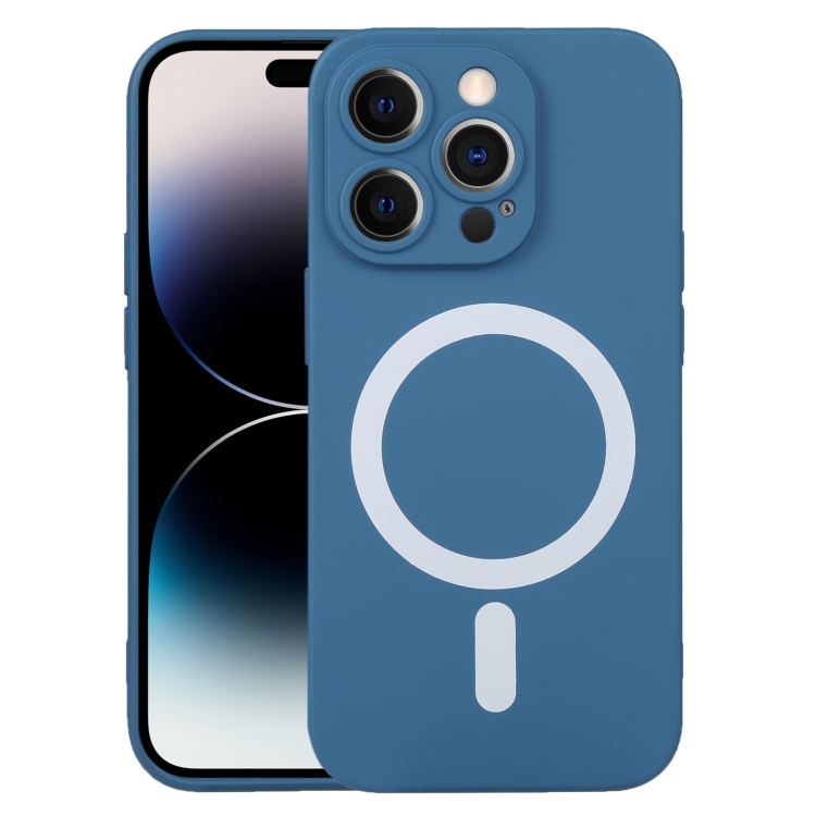 iPhone 14 Pro Liquid Silicone Magsafe Phone Case - Blue- Product photo 1