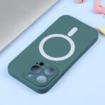 iPhone 14 Pro Liquid Silicone Magsafe Phone Case - Dark Green - Product photo 2