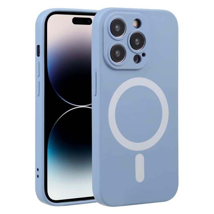iPhone 14 Pro Liquid Silicone Magsafe Phone Case - Gray Blue - Product photo 5