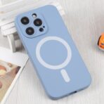 iPhone 14 Pro Max Liquid Silicone Magsafe Phone Case - Gray Blue - Product photo 4