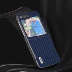 Samsung Galaxy Z Flip5 ABEEL Carbon Fiber Texture Protective Phone Case - Dark Blue