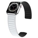 Magnetic Silicone Watch Band For Apple Watch - White Black