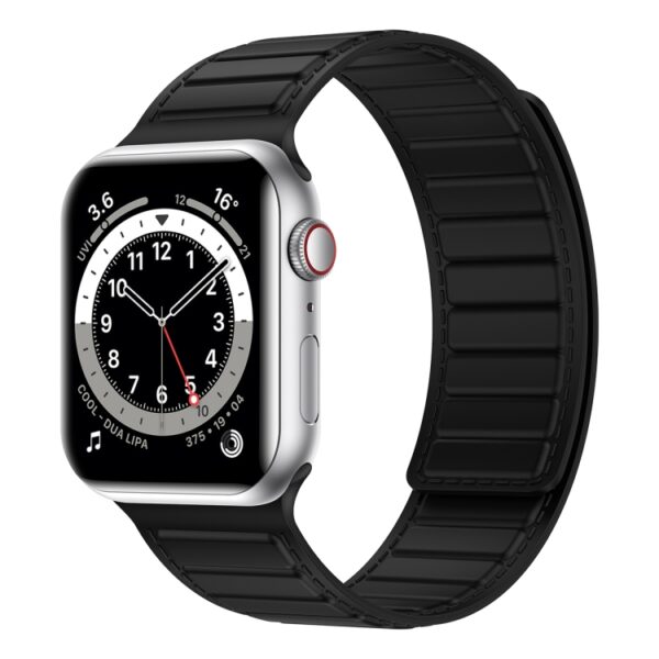 Magnetic Silicone Watch Band For Apple Watch - Black
