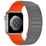 Magnetic Silicone Watch Band For Apple Watch - Grey Orange
