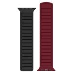 Magnetic Silicone Watch Band For Apple Watch - Black Wine Red