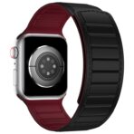 Magnetic Silicone Watch Band For Apple Watch - Black Wine Red