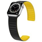 Magnetic Silicone Watch Band For Apple Watch - Black Yellow