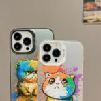 iPhone 14 Pro Cute Animal Pattern Series PC + TPU Phone Case - White Puppy- Sample product photo 3
