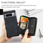Google Pixel 8 Pro JEEHOOD Magnetic Zipper Wallet Phone Leather Case - Black - Sample product photo 2