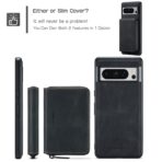 Google Pixel 8 Pro JEEHOOD Magnetic Zipper Wallet Phone Leather Case - Black - Sample product photo 1
