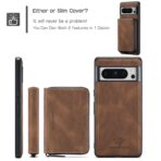 Google Pixel 8 Pro JEEHOOD Magnetic Zipper Wallet Phone Leather Case - Brown - Sample product photo 1